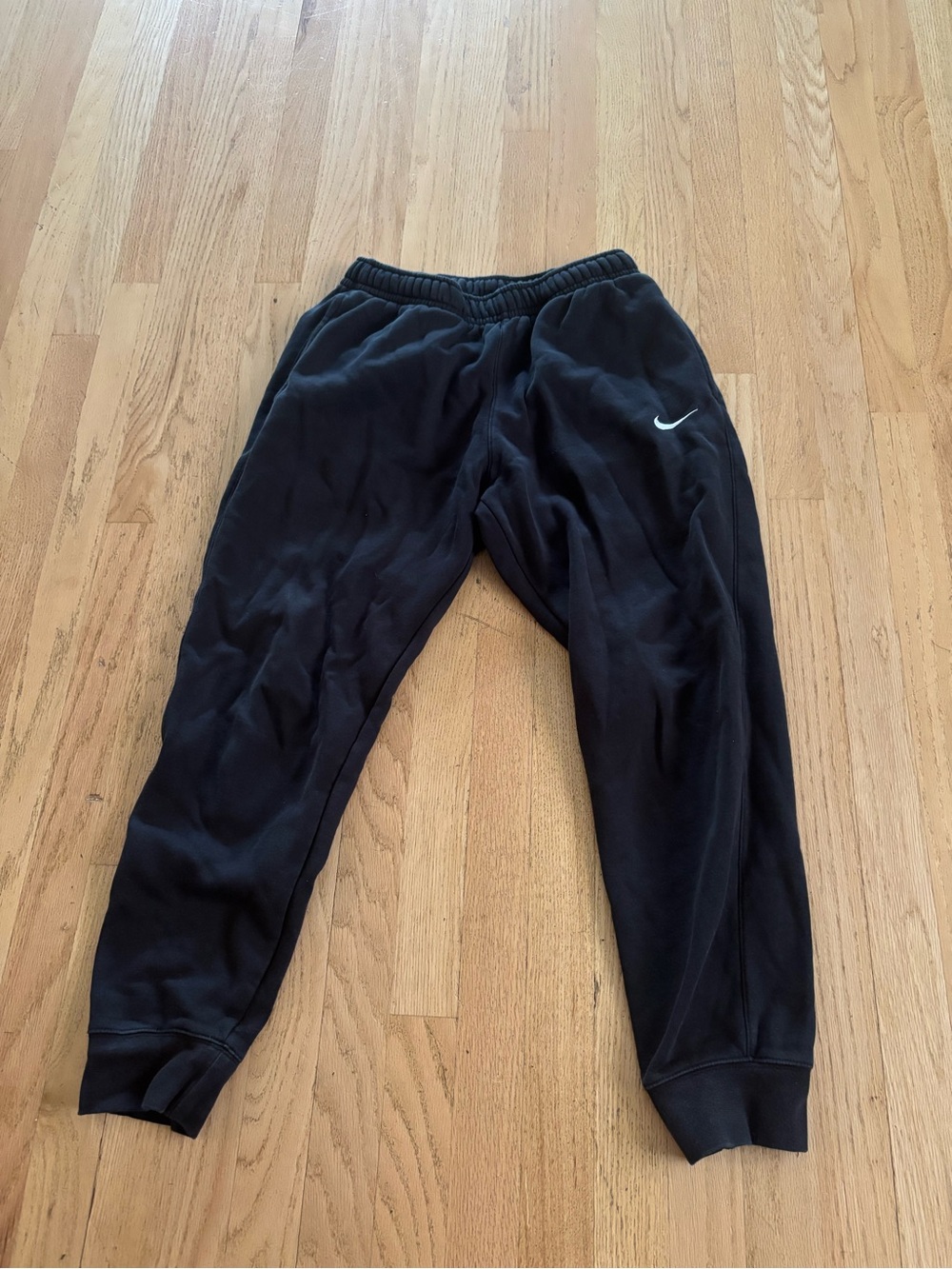 Nike Black Jogger Sweatpants with White Swoosh